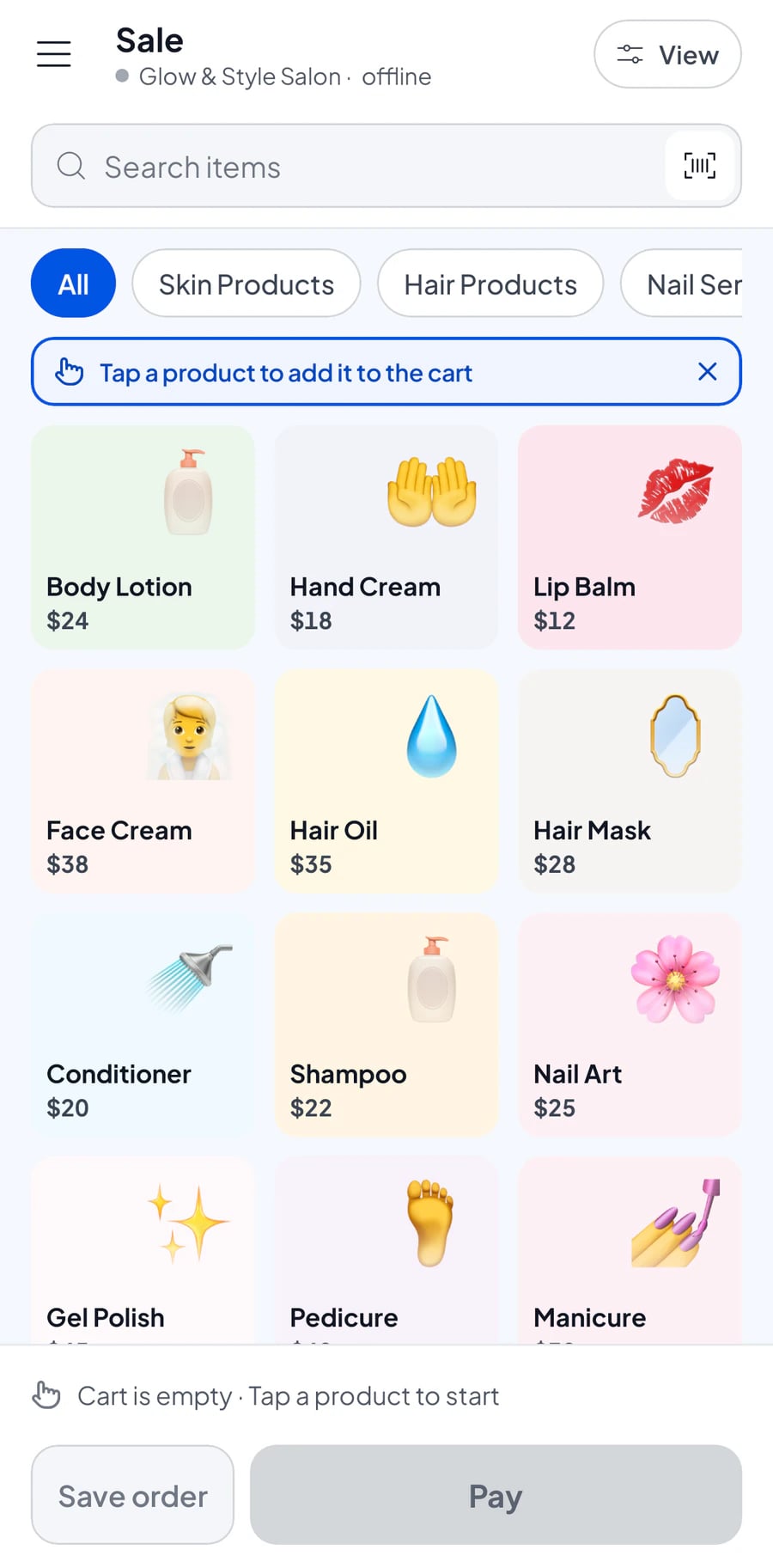 The Salesmaster Sale screen on a phone