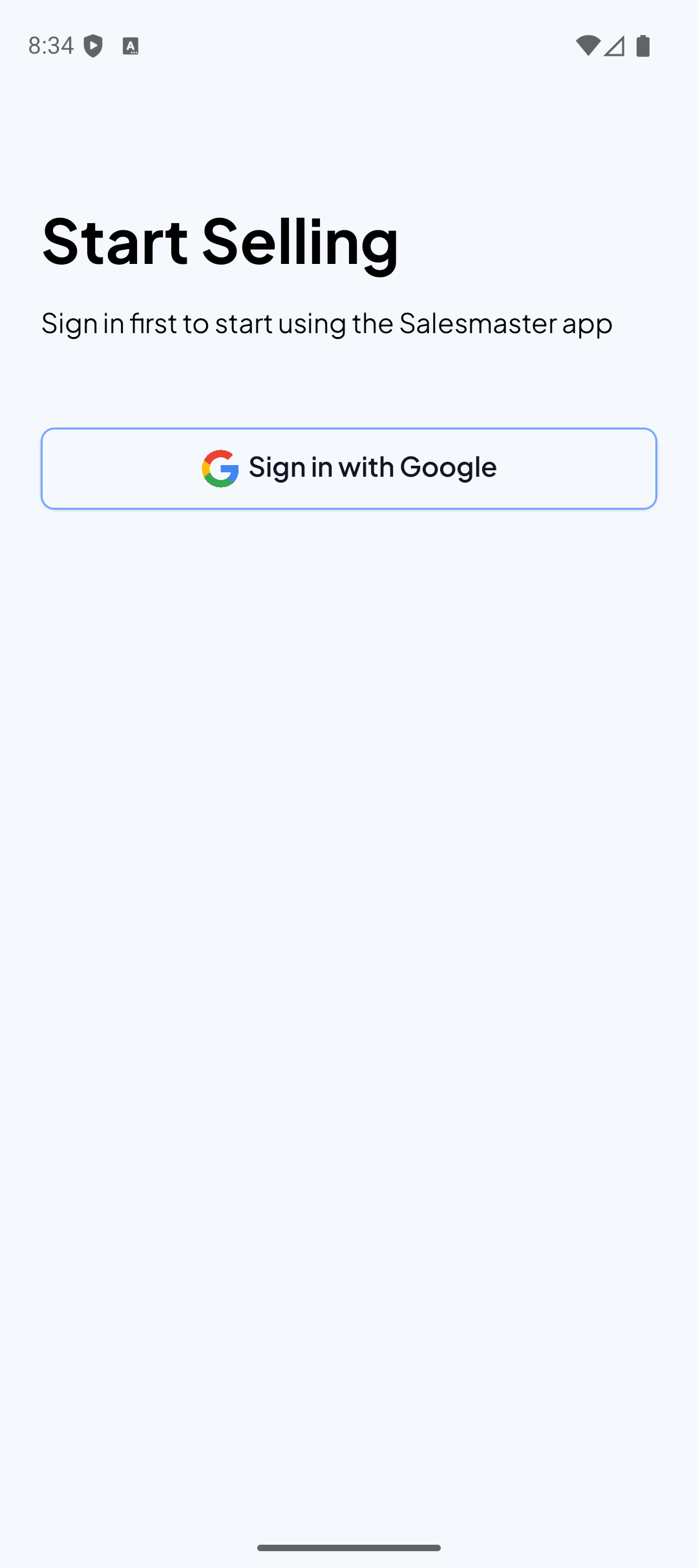 Android Sign In Screen