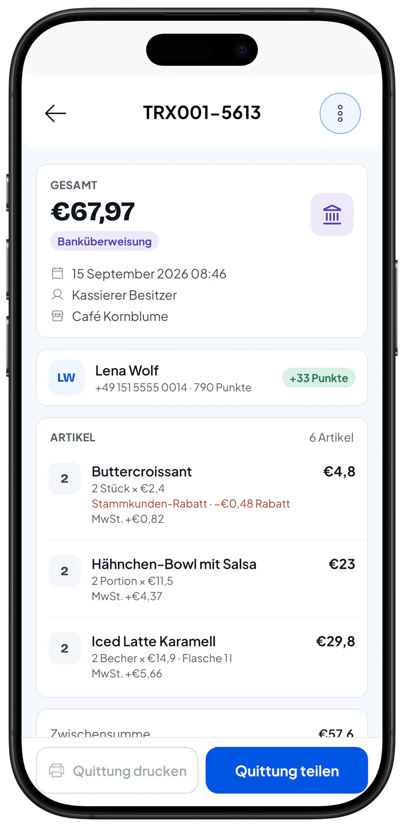 Aktionen einer Transaktion