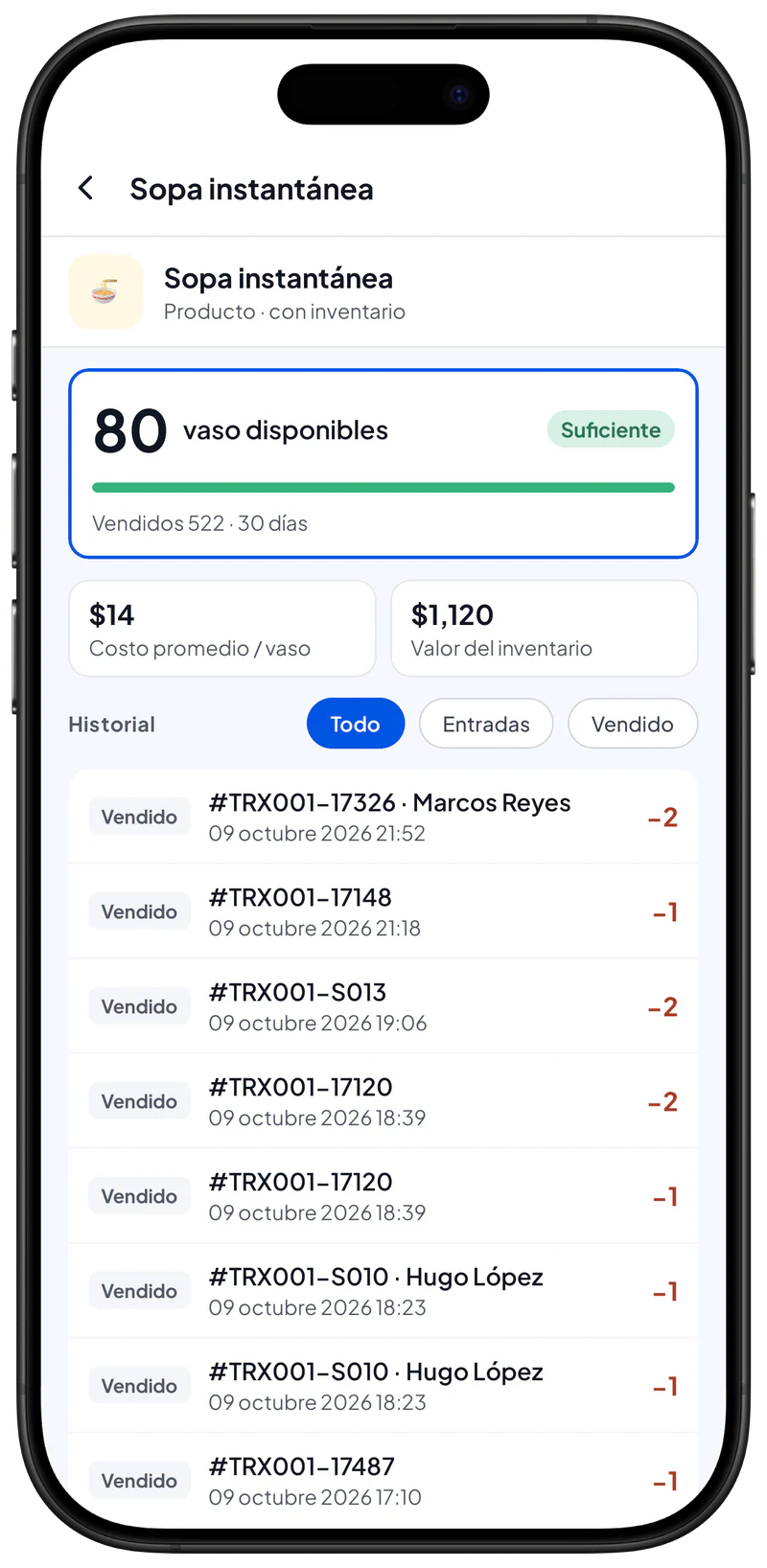 Agregar inventario