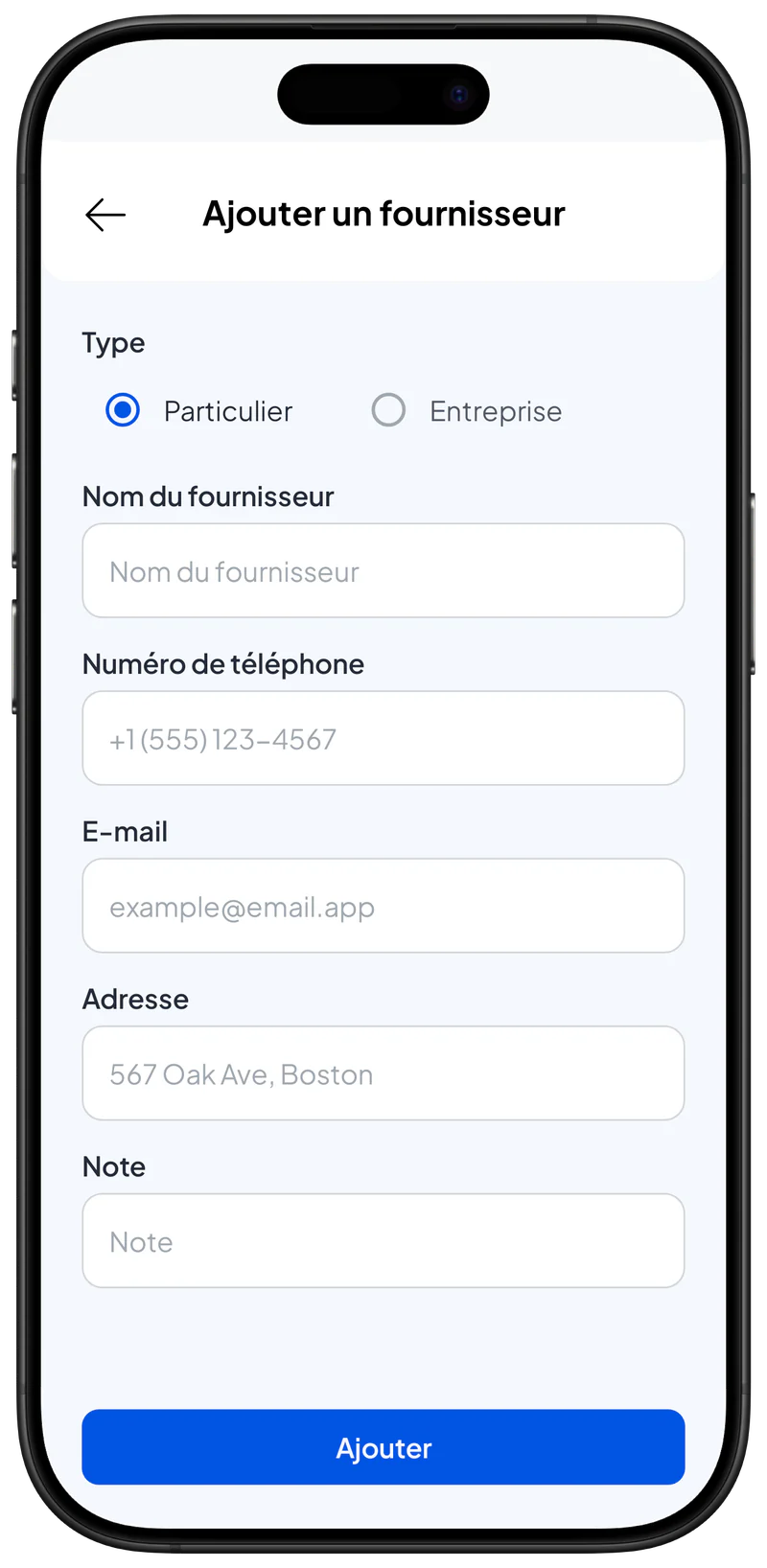 Ajouter un fournisseur