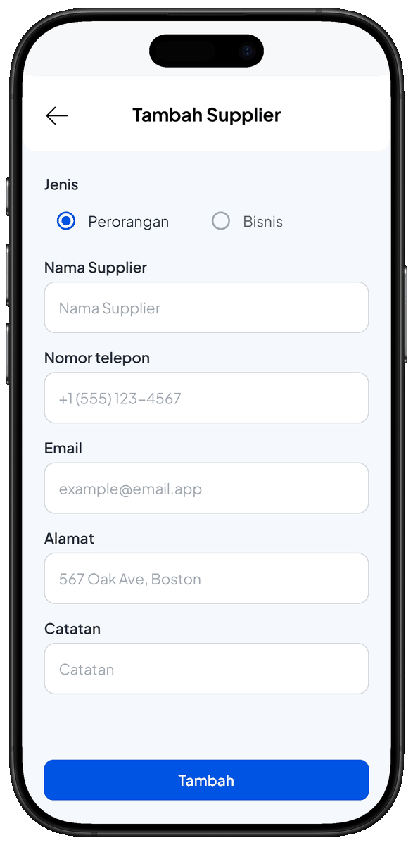 Tambah supplier