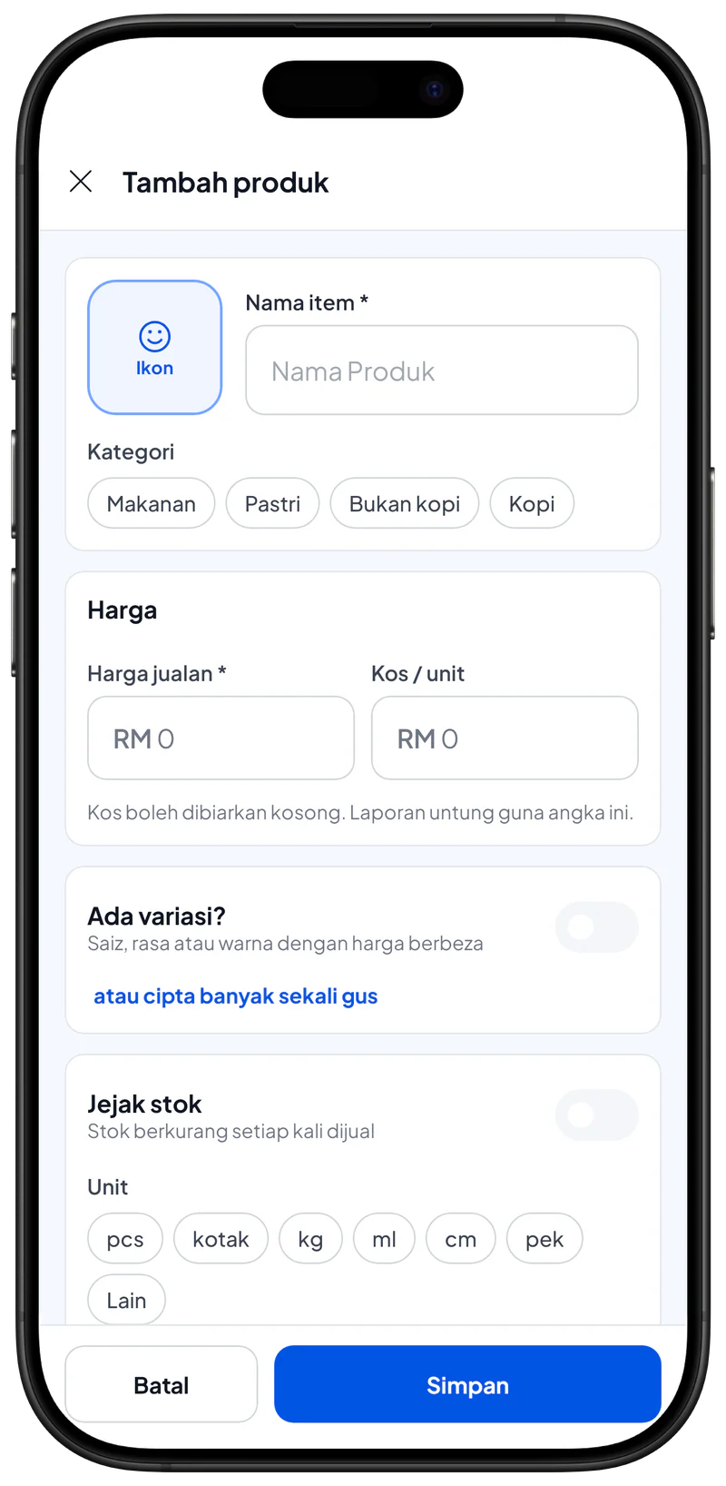Kategori item