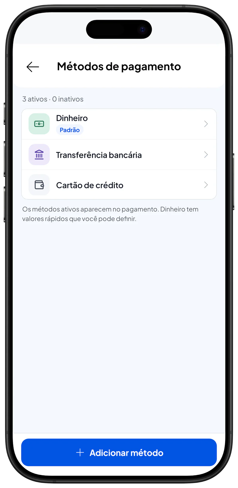 Adicionar forma de pagamento