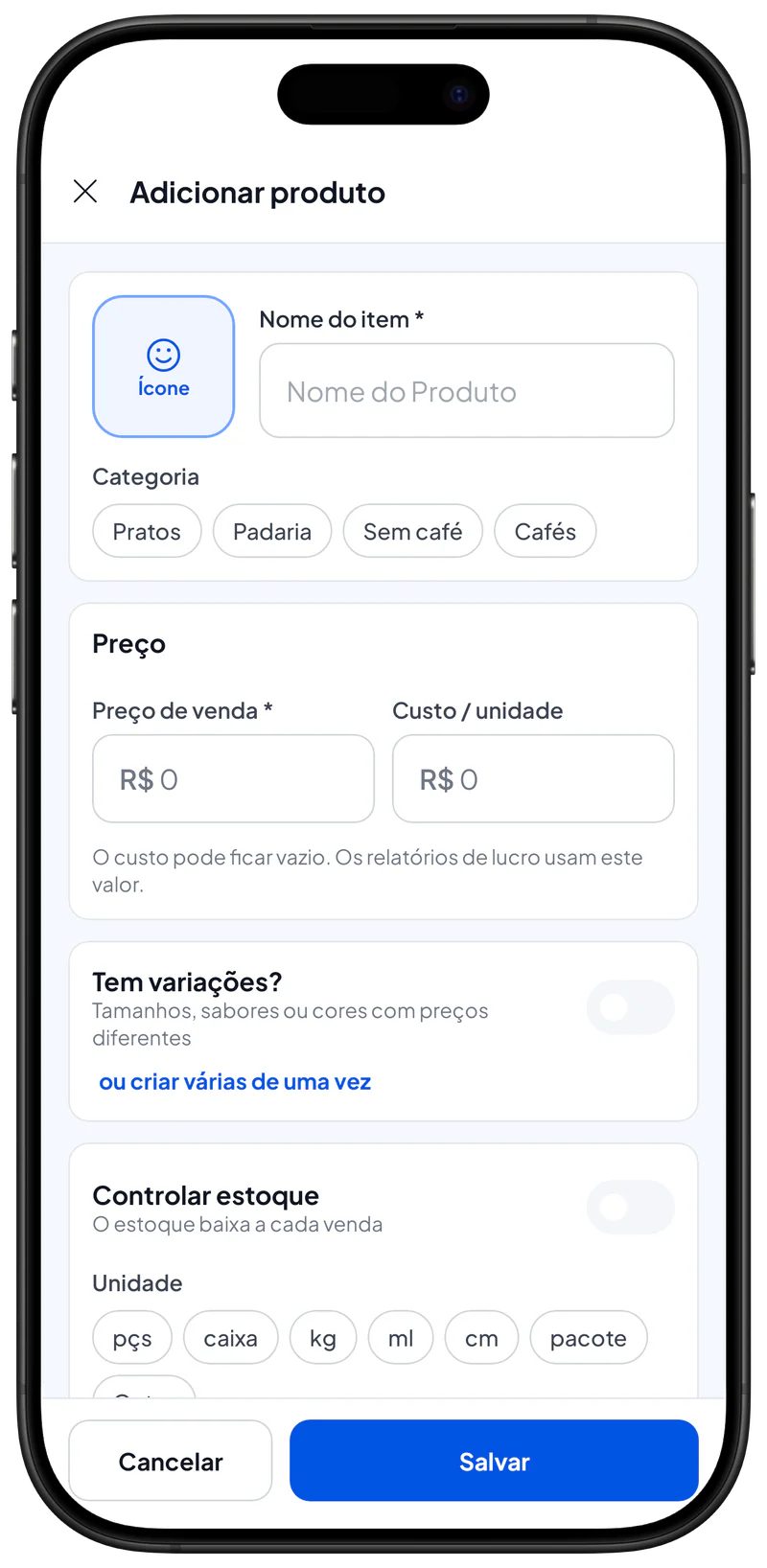 Categoria do item