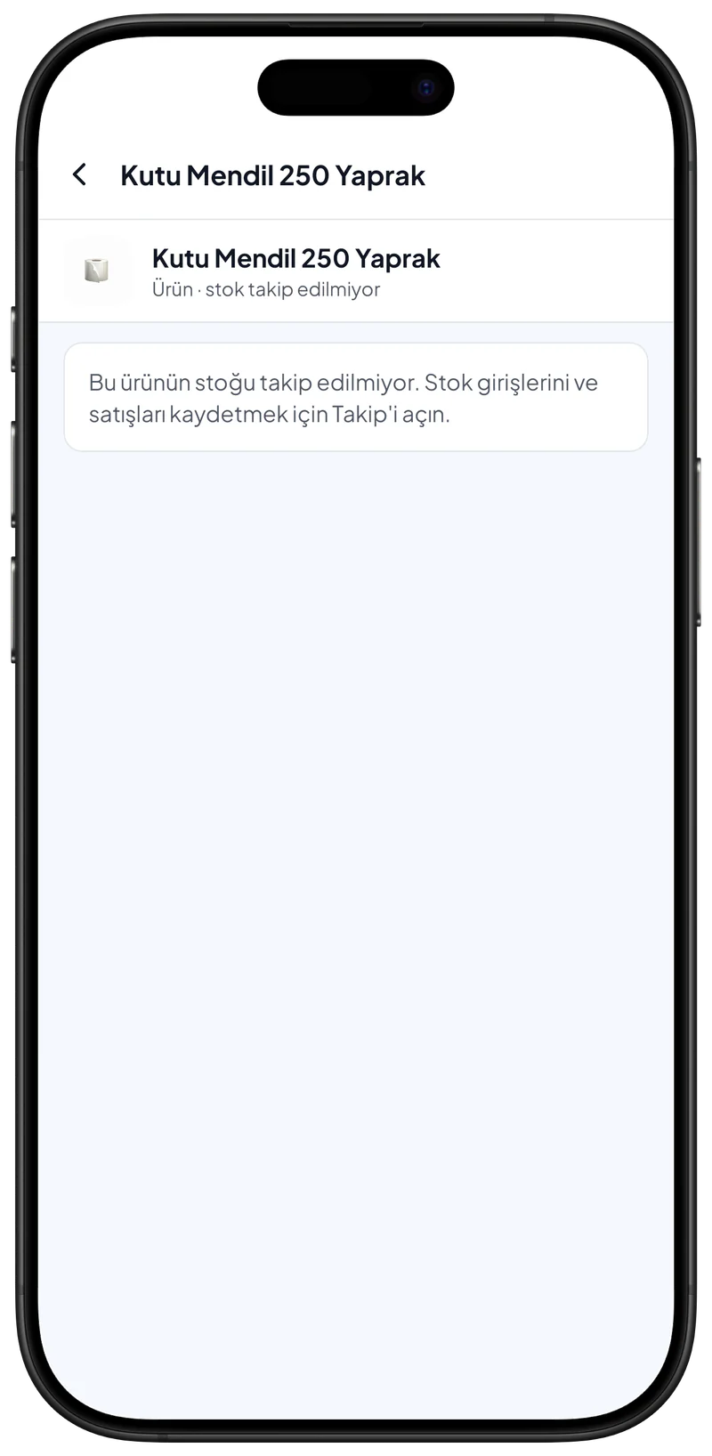 Ürün formunda stok takibi