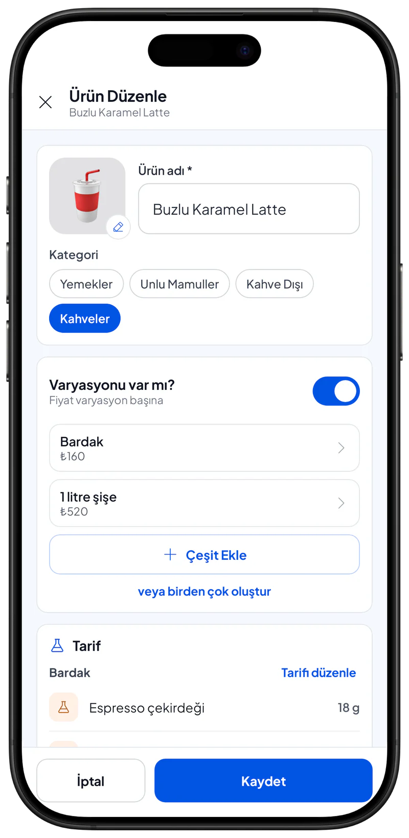 Ürün varyasyonları
