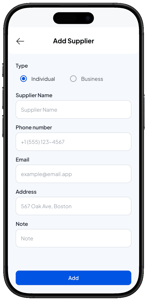 Add supplier