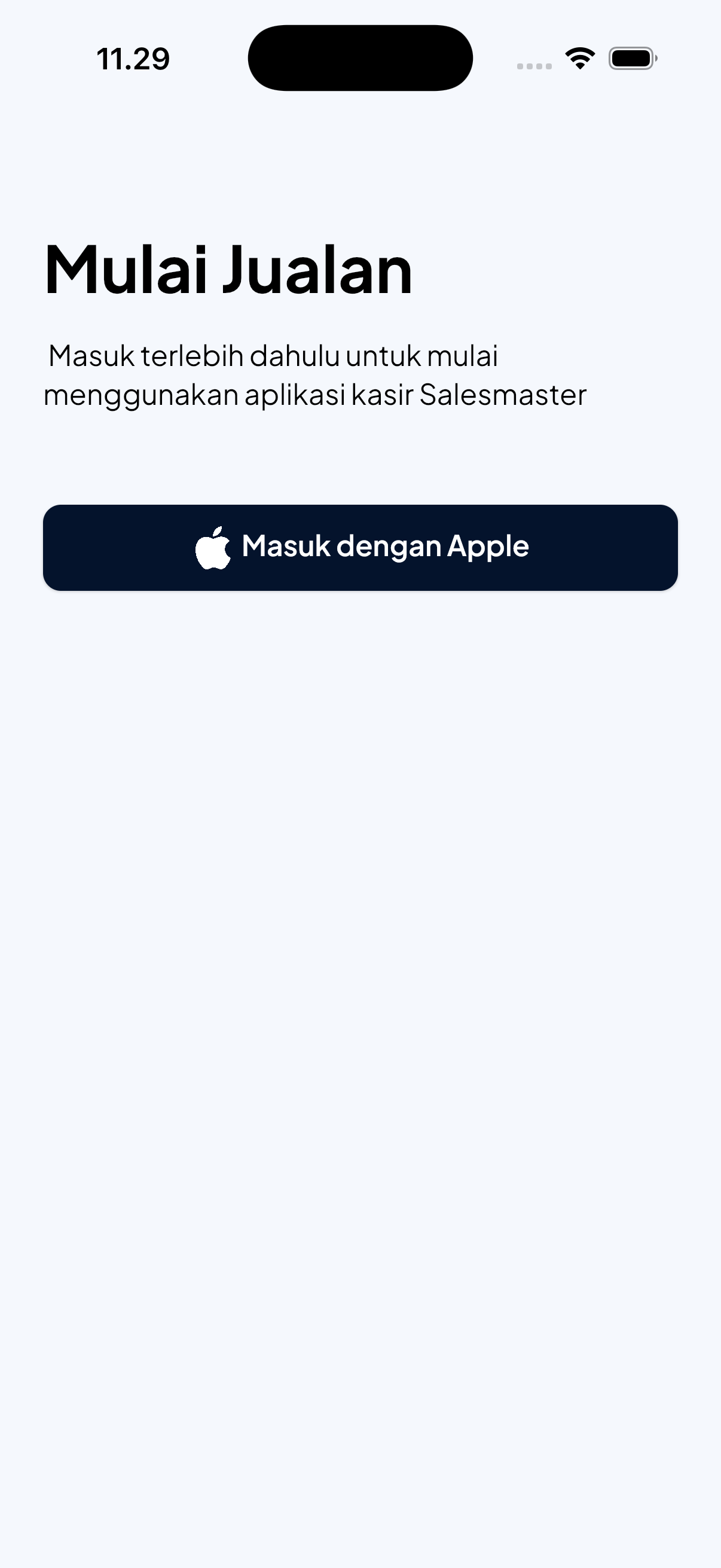 Layar Masuk iOS