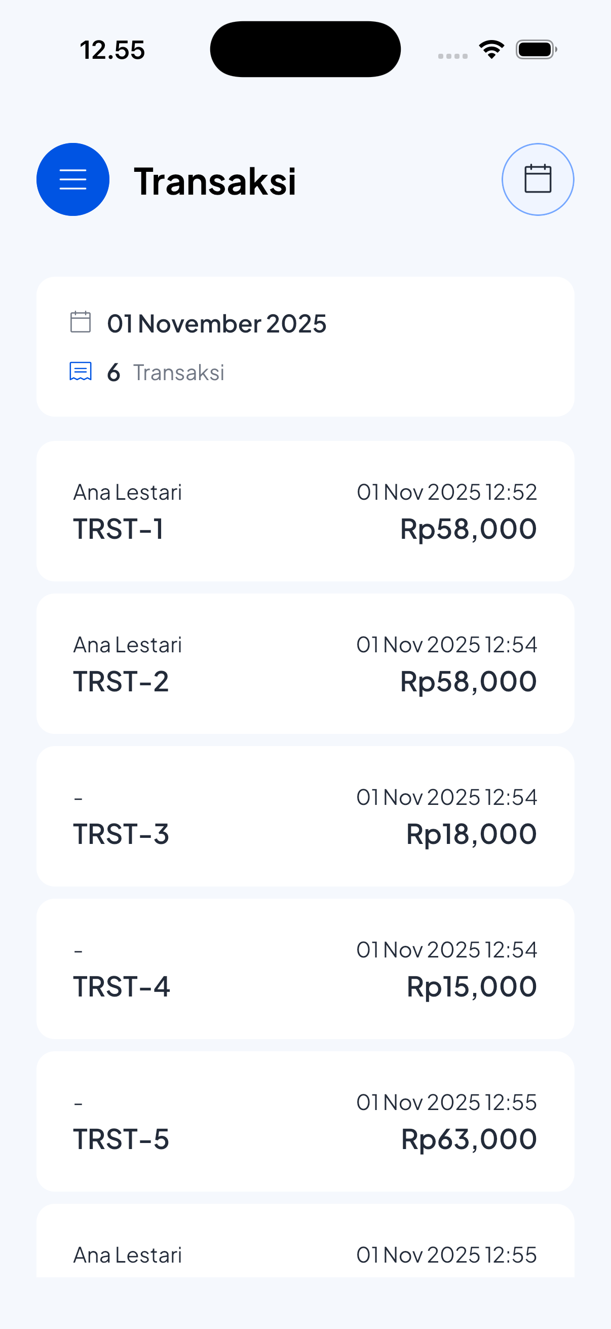 Daftar Transaksi