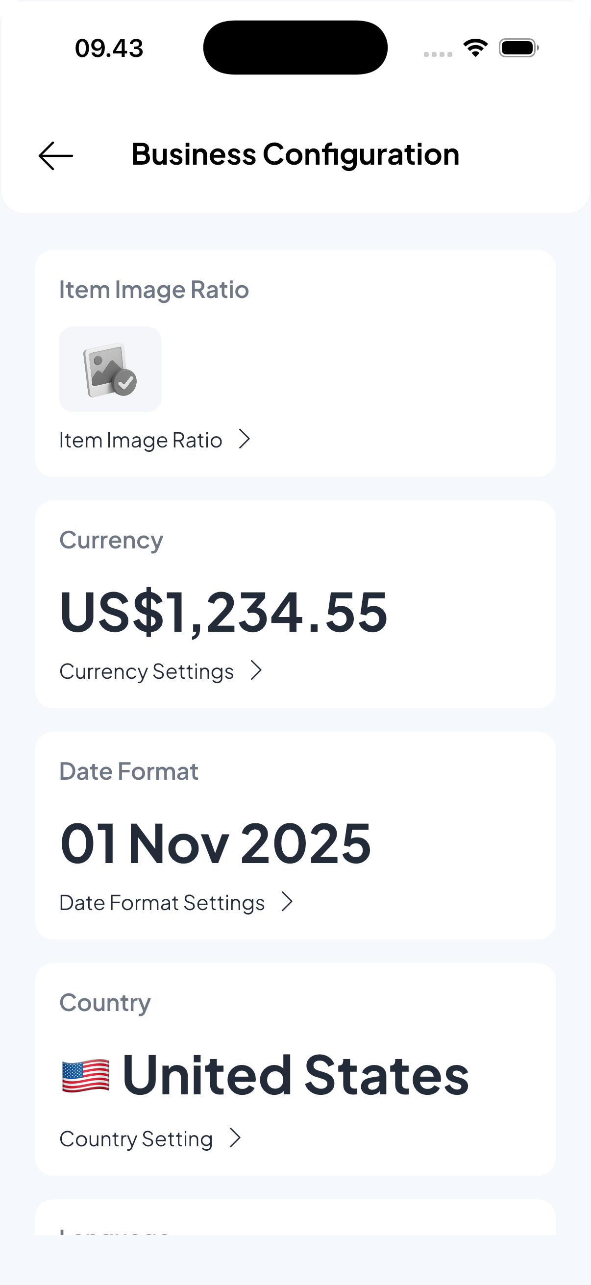 Business Configuration