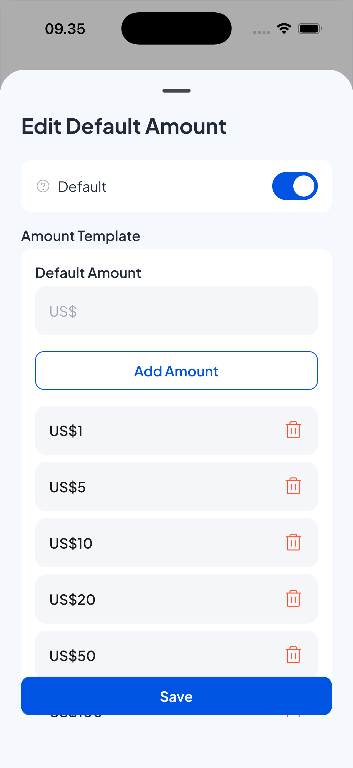 Cash Default Amounts