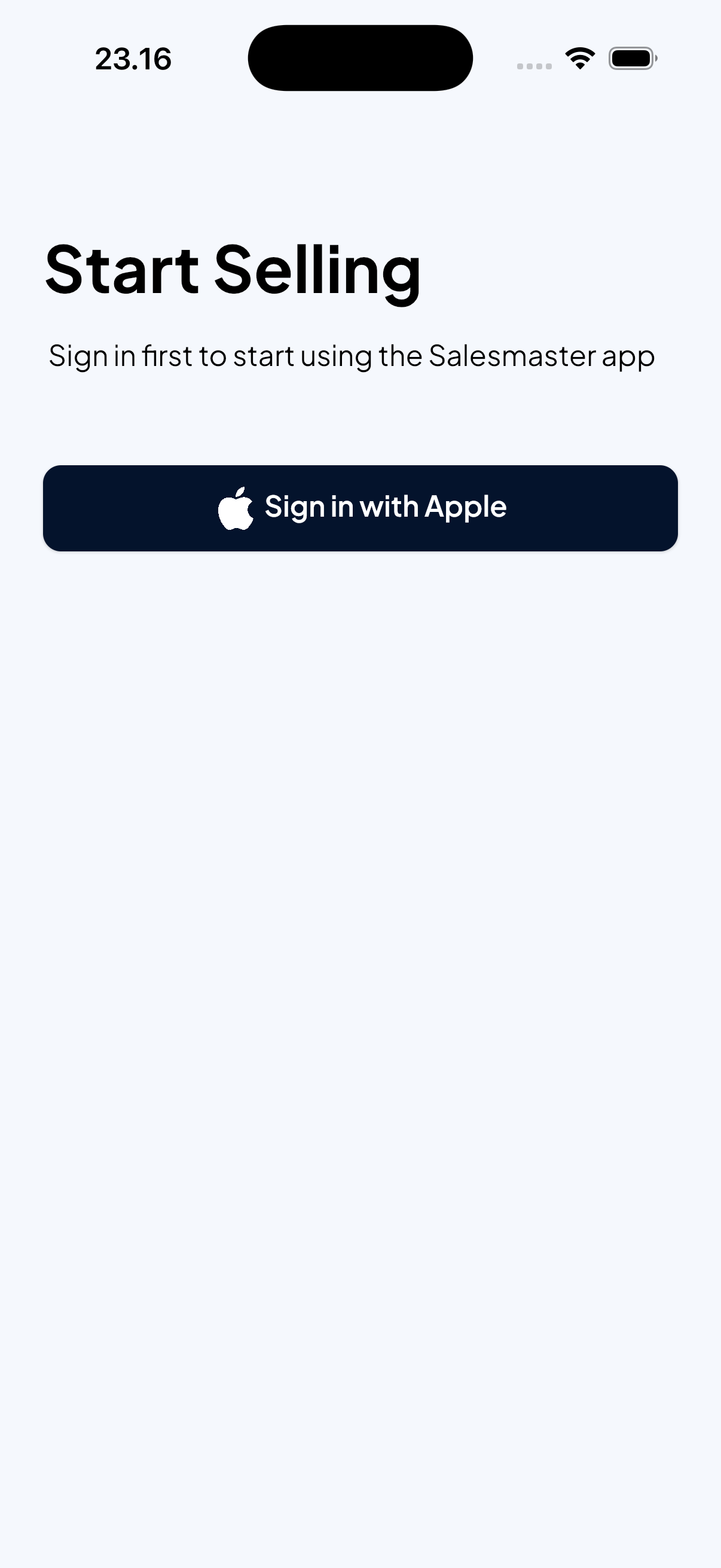 iOS Sign In Screen